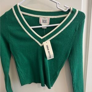 Urban Outfitters Green V-Neck Sweater